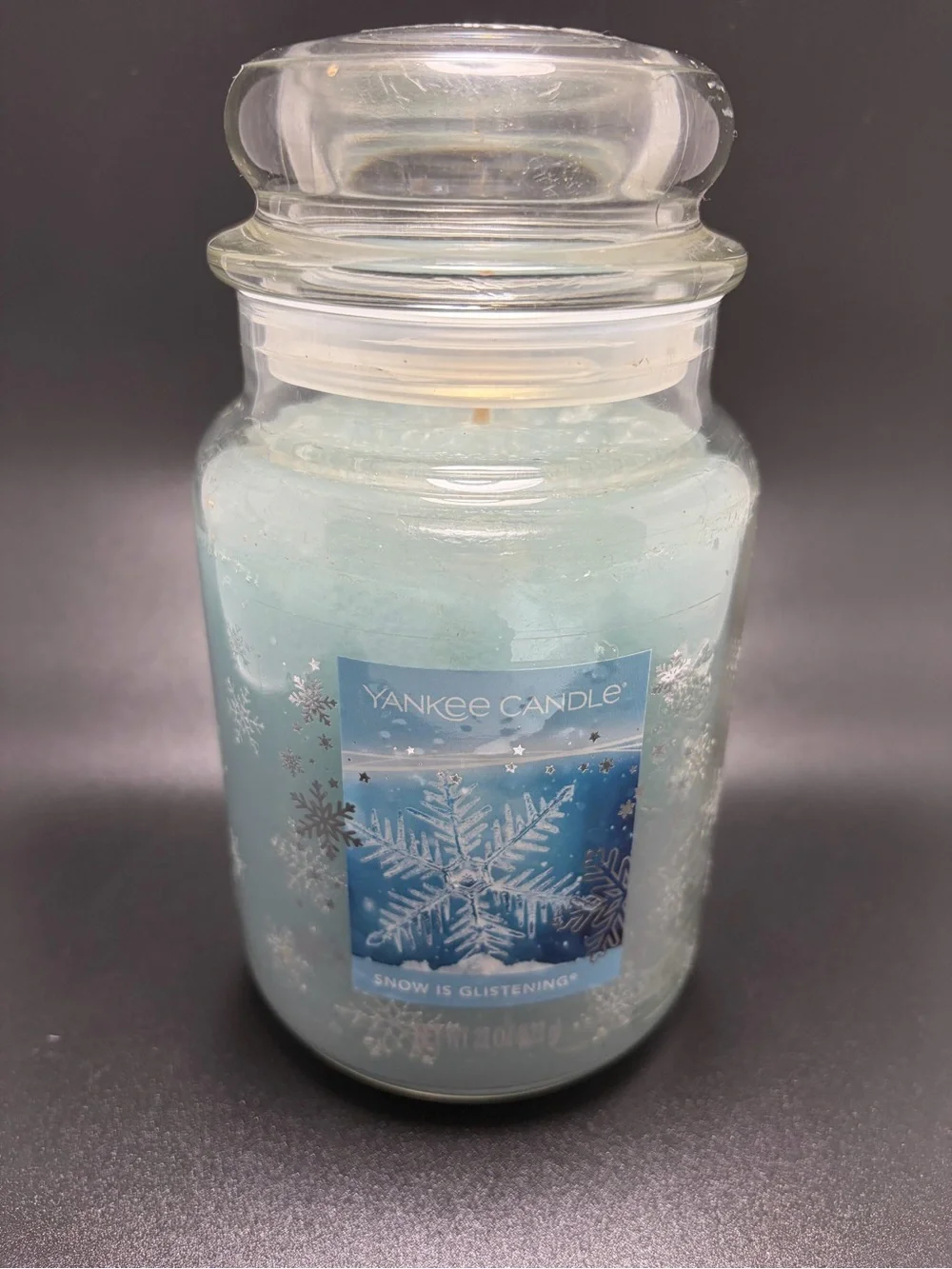 Yankee Candle Snow Is Glistening 22 oz Large Jar Snowflake Winter Discontinued